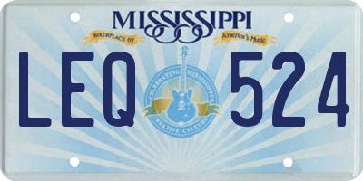 MS license plate LEQ524