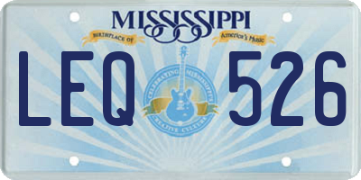 MS license plate LEQ526