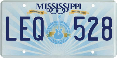 MS license plate LEQ528