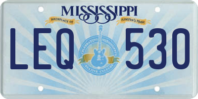 MS license plate LEQ530