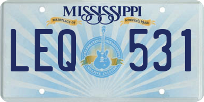 MS license plate LEQ531