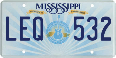 MS license plate LEQ532