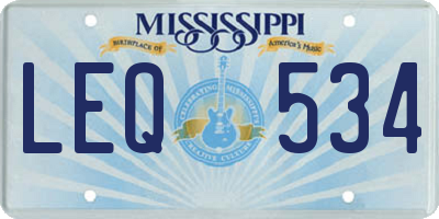 MS license plate LEQ534