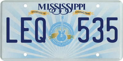 MS license plate LEQ535