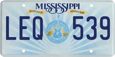 MS license plate LEQ539