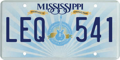 MS license plate LEQ541