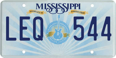 MS license plate LEQ544