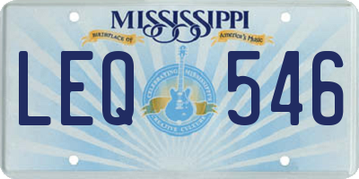 MS license plate LEQ546