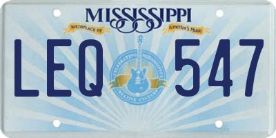 MS license plate LEQ547