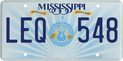 MS license plate LEQ548