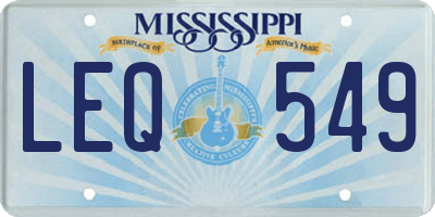 MS license plate LEQ549