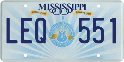 MS license plate LEQ551