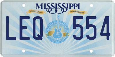 MS license plate LEQ554