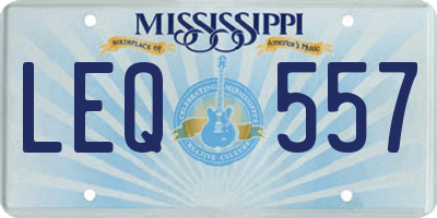 MS license plate LEQ557