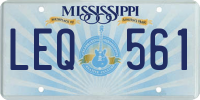 MS license plate LEQ561