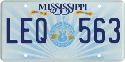 MS license plate LEQ563