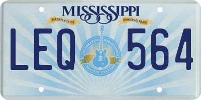 MS license plate LEQ564