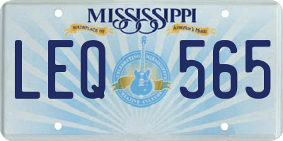 MS license plate LEQ565