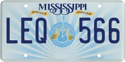 MS license plate LEQ566