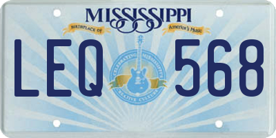 MS license plate LEQ568