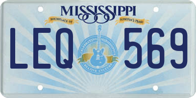 MS license plate LEQ569