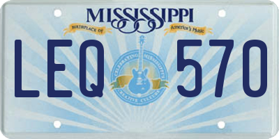 MS license plate LEQ570