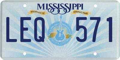 MS license plate LEQ571