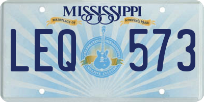 MS license plate LEQ573