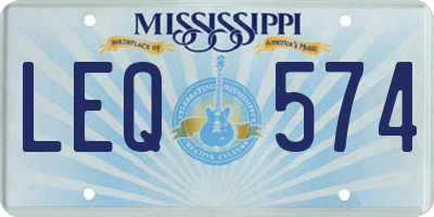 MS license plate LEQ574