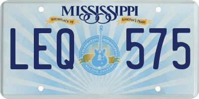 MS license plate LEQ575