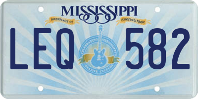 MS license plate LEQ582
