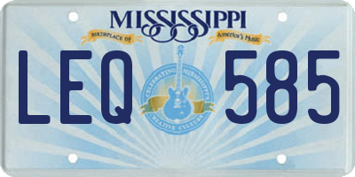 MS license plate LEQ585