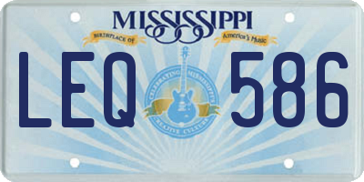 MS license plate LEQ586