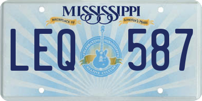 MS license plate LEQ587