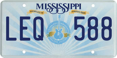 MS license plate LEQ588