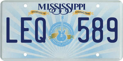 MS license plate LEQ589