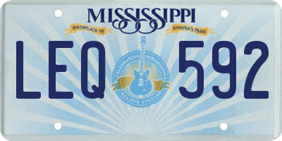 MS license plate LEQ592