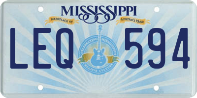 MS license plate LEQ594