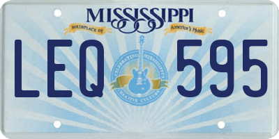 MS license plate LEQ595
