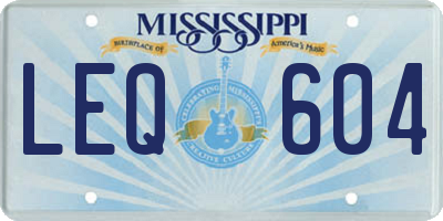 MS license plate LEQ604