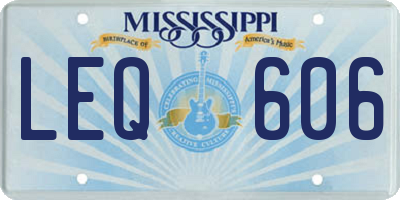 MS license plate LEQ606