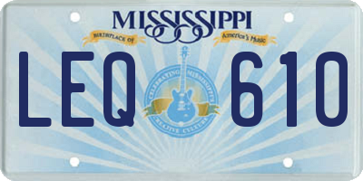 MS license plate LEQ610