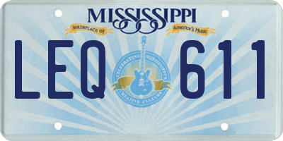 MS license plate LEQ611