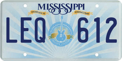 MS license plate LEQ612