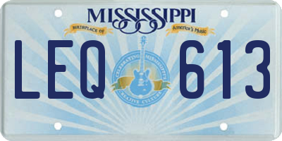 MS license plate LEQ613