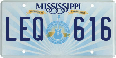 MS license plate LEQ616