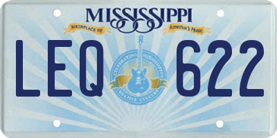MS license plate LEQ622