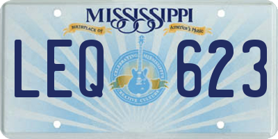MS license plate LEQ623