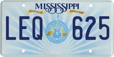 MS license plate LEQ625