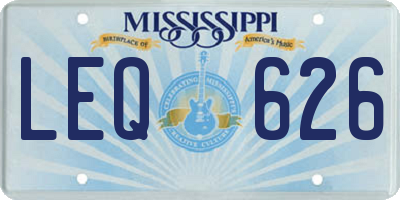 MS license plate LEQ626